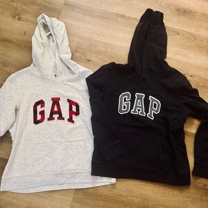 Set of GAP Hoodies with Red Plaid and Black and White Polka Dots Logos